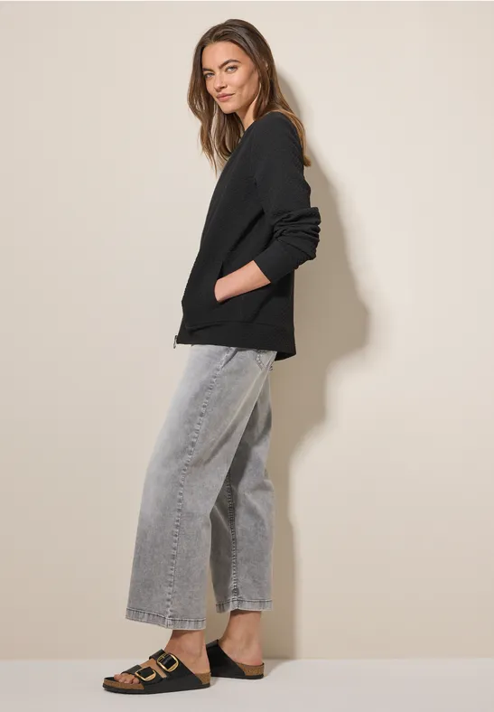 Jas met structuur Black