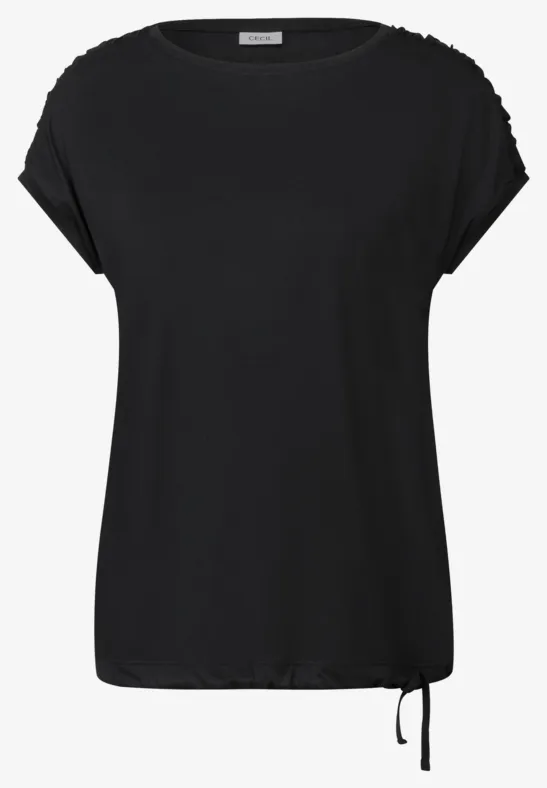 T-Shirt mit Raffung Black
