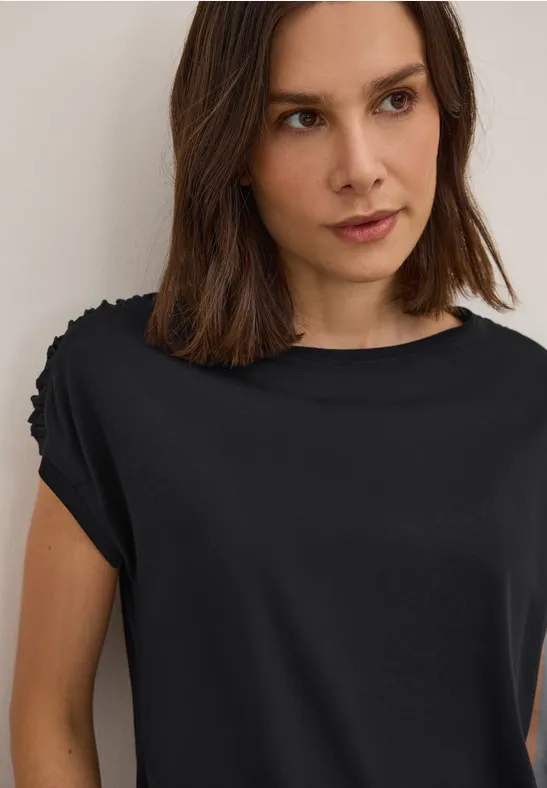 T-Shirt mit Raffung Black