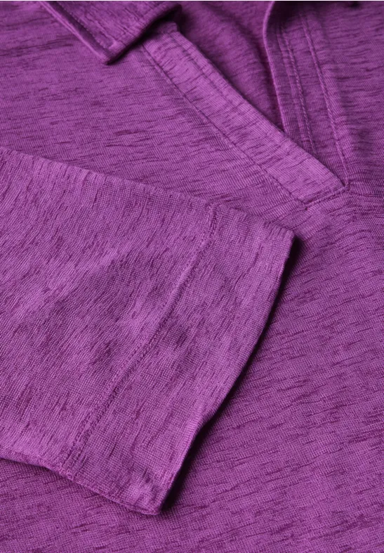 Poloshirt in Leinen-Optik magenta lacquer