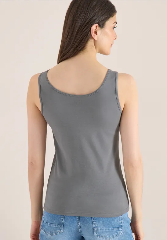 Top basique en couleur unie graphite light grey