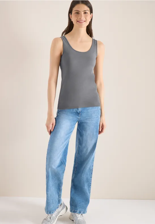 Top basique en couleur unie graphite light grey