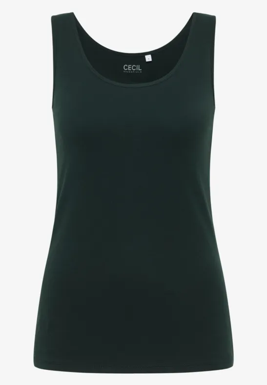 Basic Top in Unifarbe ink green