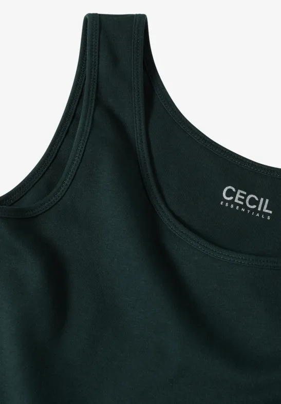 Basic Top in Unifarbe ink green