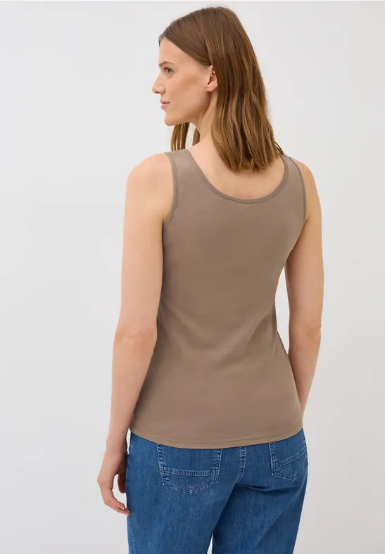 Basic Top in Unifarbe natural taupe