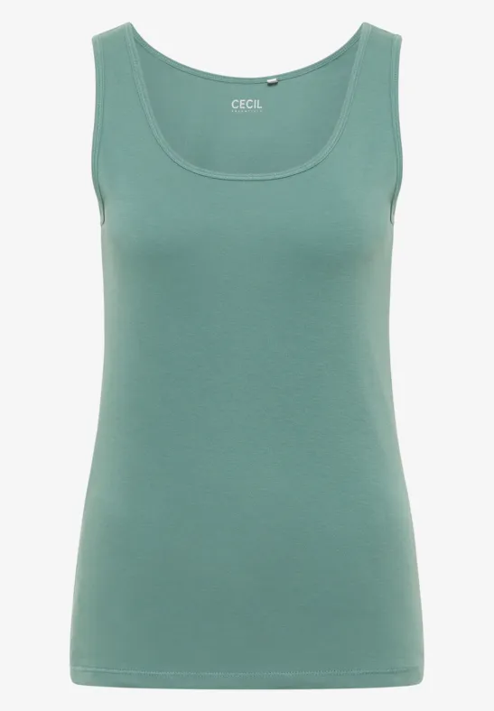 Basic Top in Unifarbe jewel green
