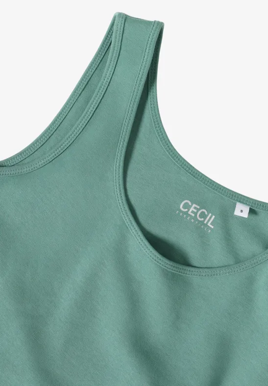 Basic Top in Unifarbe jewel green