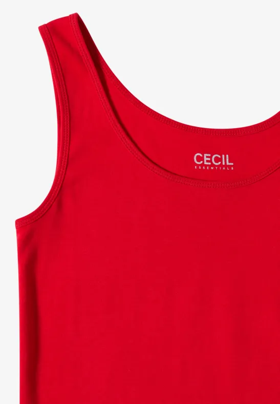 Top basique en couleur unie fiery red