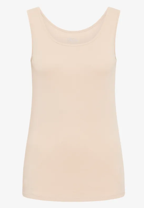 Top basique en couleur unie oat milk beige