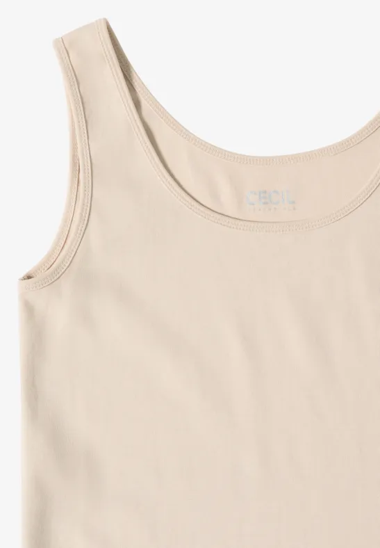 Top basique en couleur unie oat milk beige