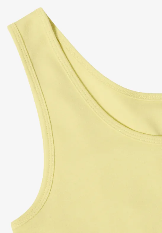 Basic top in effen kleur iced yellow