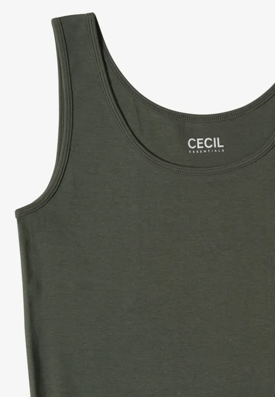 Top basique en pur coton khaki
