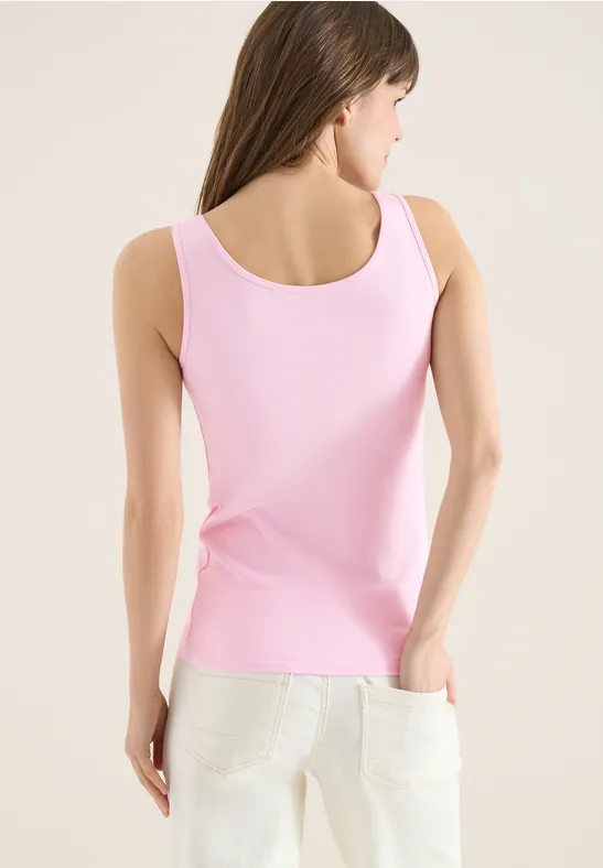 Basic Top mit Rundhals aus Baumwolle light blush rose