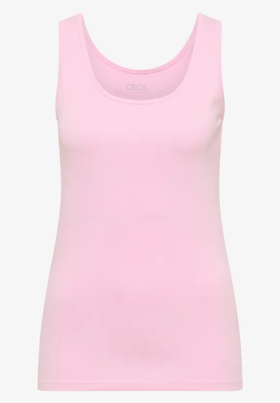 Basic Top mit Rundhals aus Baumwolle light blush rose