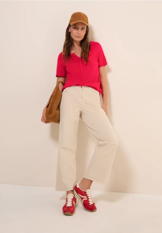 Shirt in tuniek-look glazed apple red