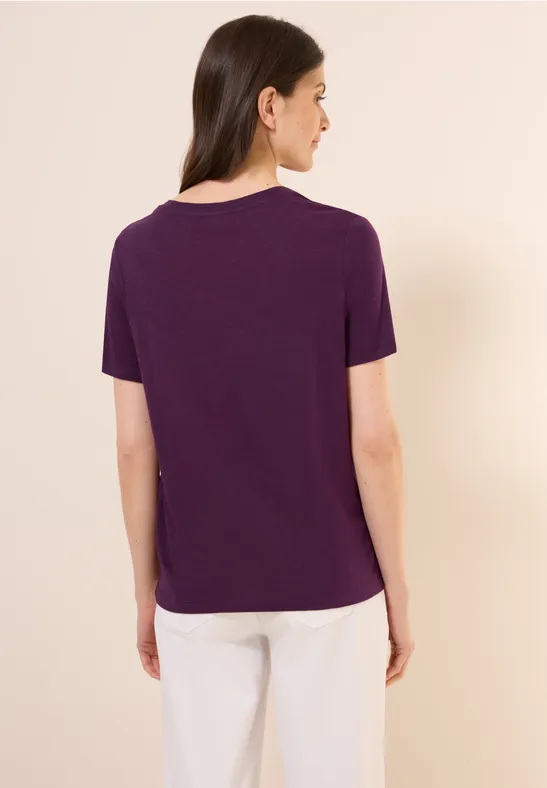 Basic V-Neck T-Shirt deep berry