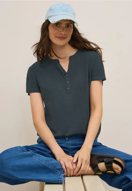 Shirt im Tunika-Look ink green