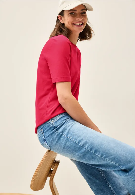 T-shirt basique à col rond glazed apple red