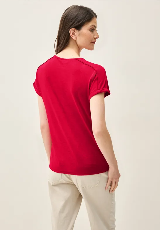 T-shirt avec coutures décoratives glazed apple red