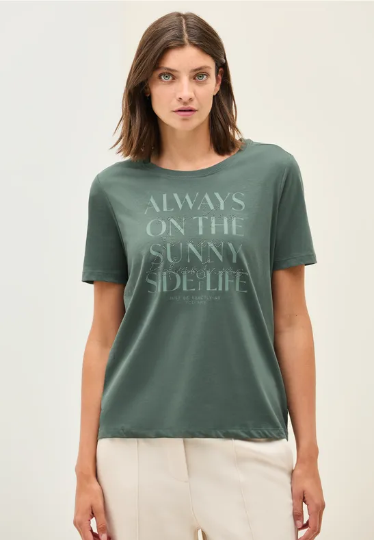 Shirt mit Wording Artwork balmy khaki