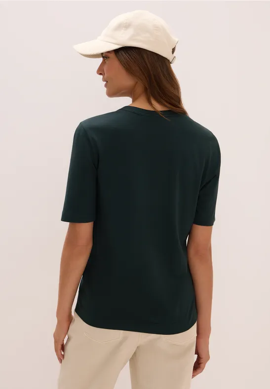 T-Shirt im Tunika-Look ink green