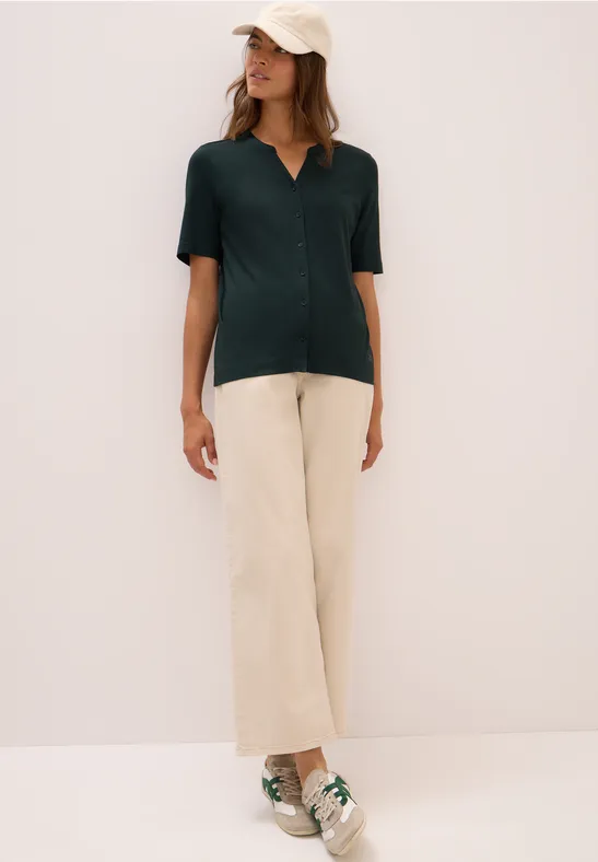 T-Shirt im Tunika-Look ink green