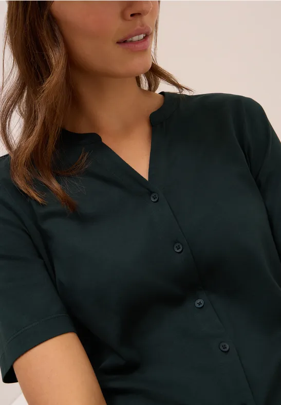 T-Shirt im Tunika-Look ink green