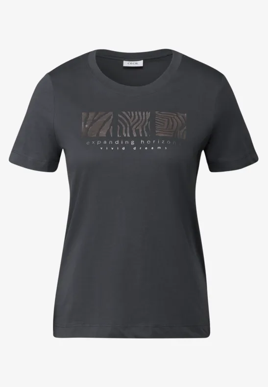 T-shirt avec impression sur le devant volcanic grey