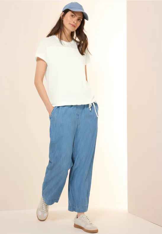 Shirt met mesh detail vanilla white
