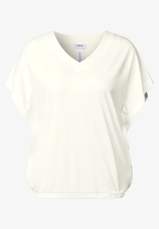Lässiges V-Neck Shirt vanilla white
