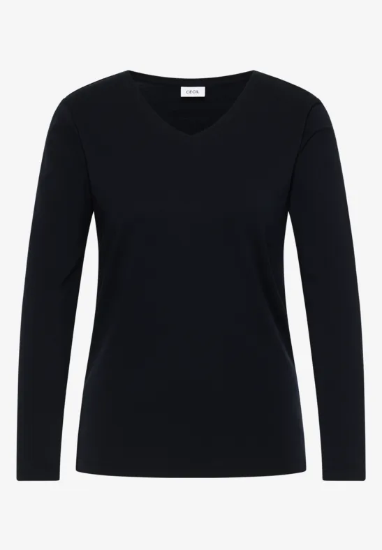 Shirt met lange mouwen en V-hals urban dark blue