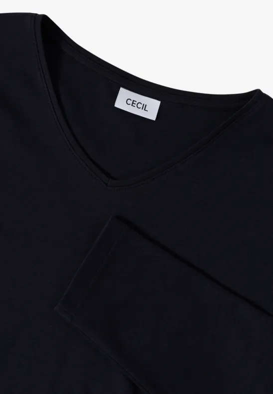 Shirt met lange mouwen en V-hals urban dark blue