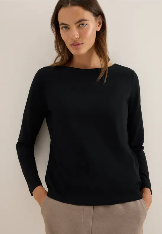 T-shirt basique à manches longues Black