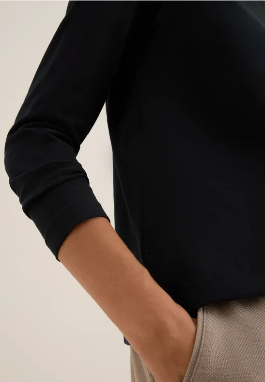 T-shirt basique à manches longues Black