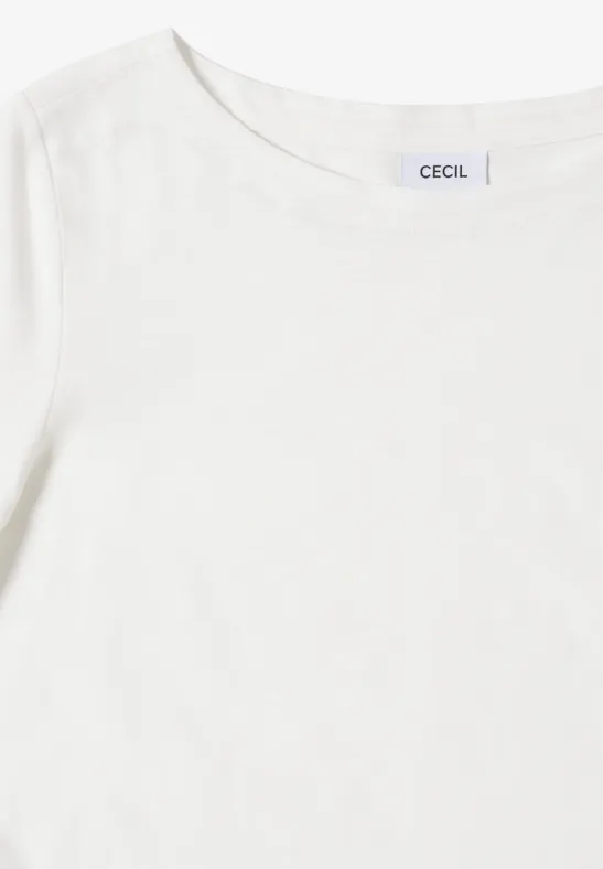 Basic Langarmshirt vanilla white