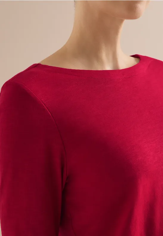 Basic Langarmshirt beaujolais red