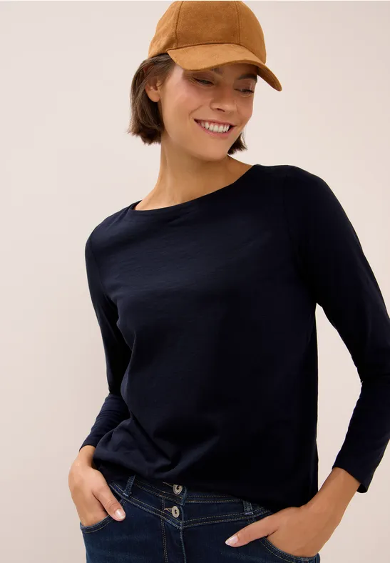 Basic shirt met lange mouwen urban dark blue