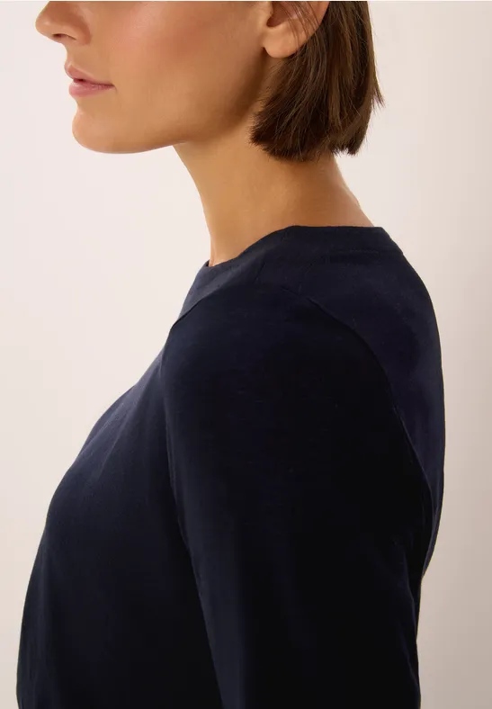 Basic shirt met lange mouwen urban dark blue