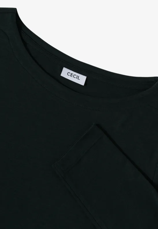 Basic shirt met lange mouwen ink green