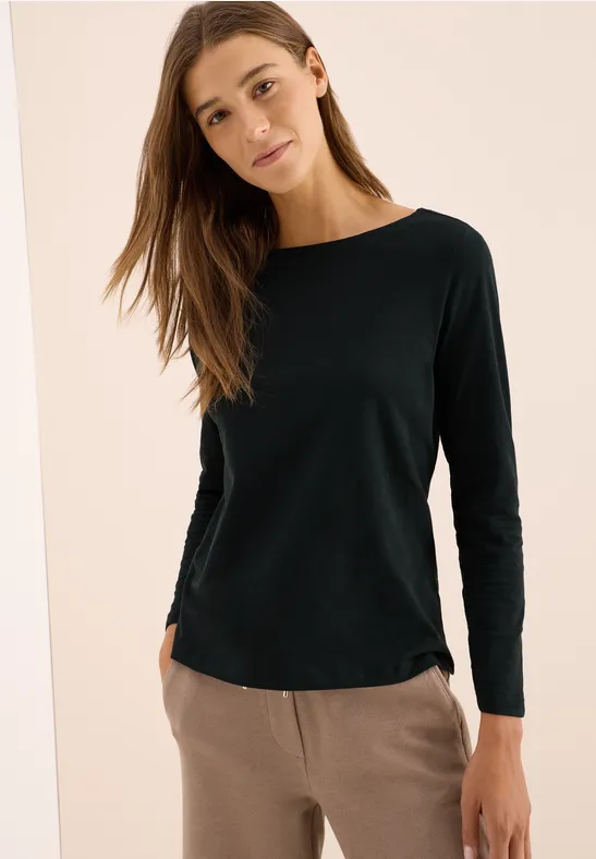 Basic shirt met lange mouwen ink green