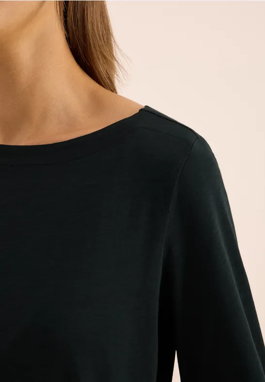 Basic shirt met lange mouwen ink green