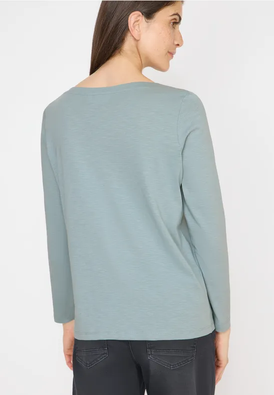 Basic Langarmshirt light mint blue