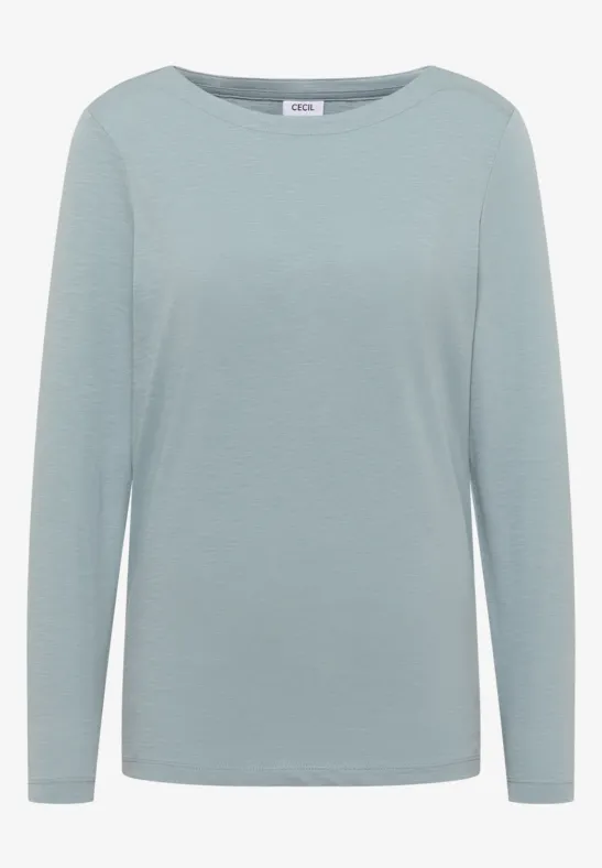 Basic Langarmshirt light mint blue
