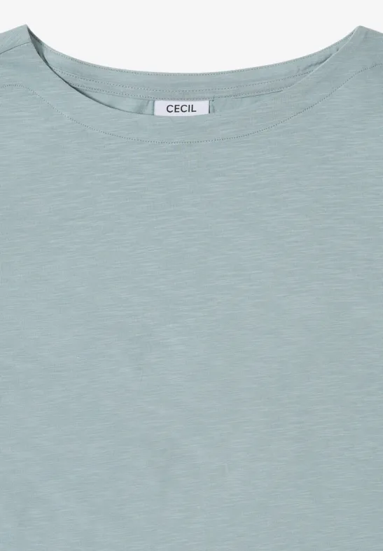 Basic Langarmshirt light mint blue