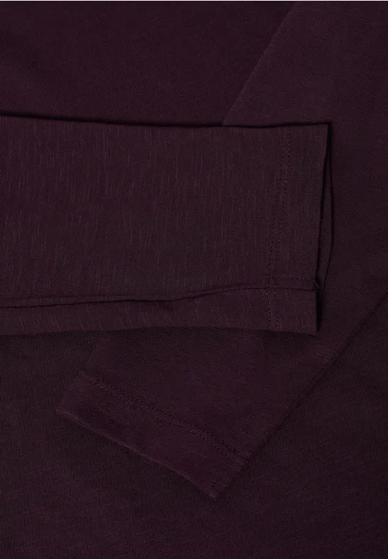 T-shirt basique à manches longues eggplant red