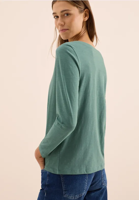 T-shirt basique à manches longues jewel green