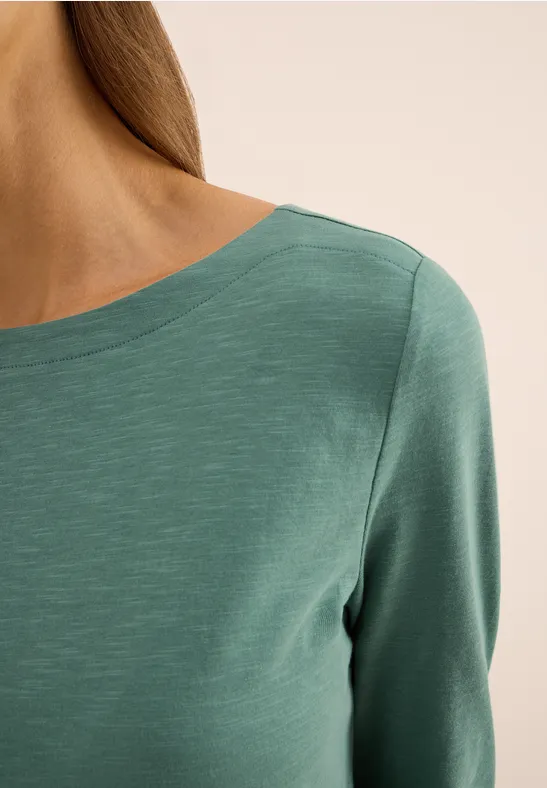 T-shirt basique à manches longues jewel green