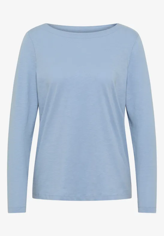 T-shirt basique à manches longues mountain blue