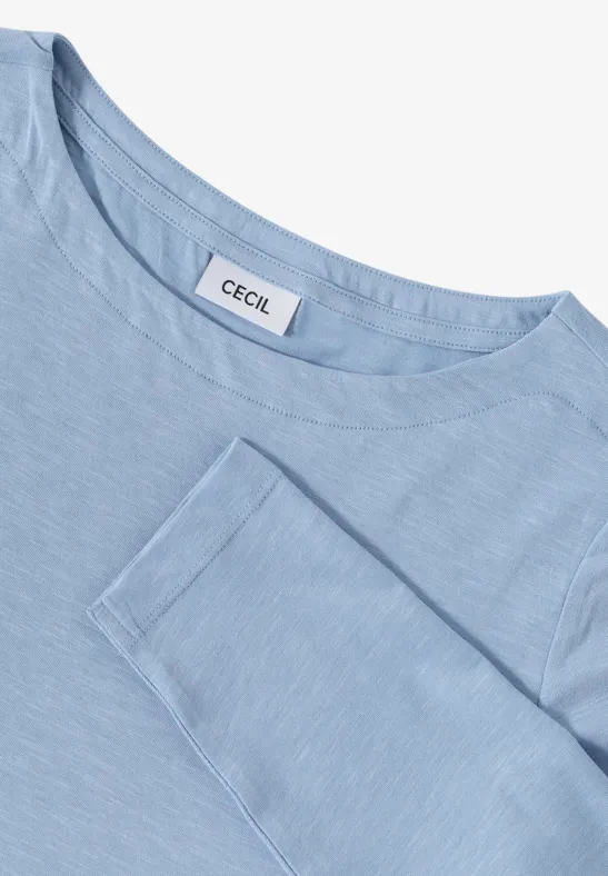 T-shirt basique à manches longues mountain blue