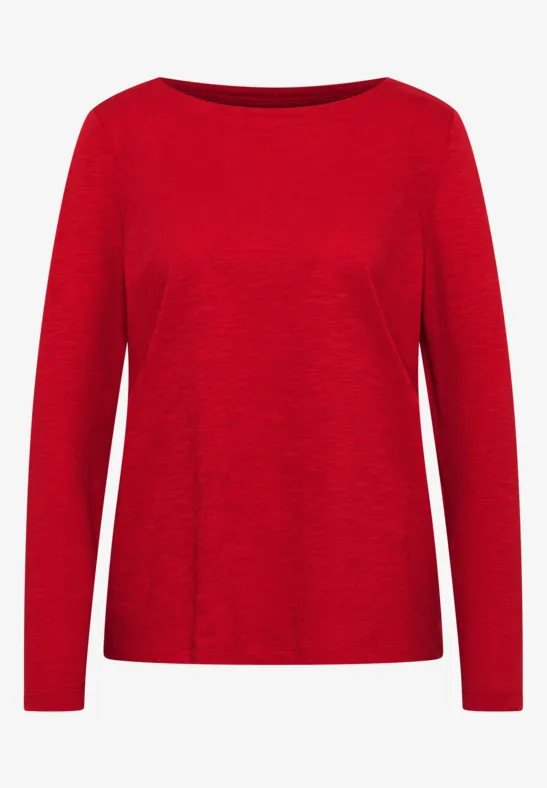 T-shirt basique à manches longues fiery red